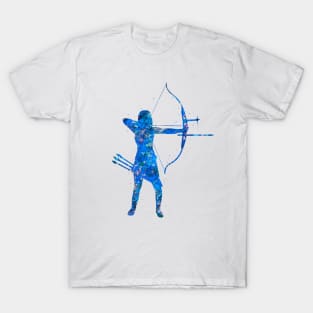 Archery girl blue art T-Shirt